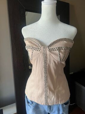 ASOS Blush Strapless Studded Bustier Corset Top